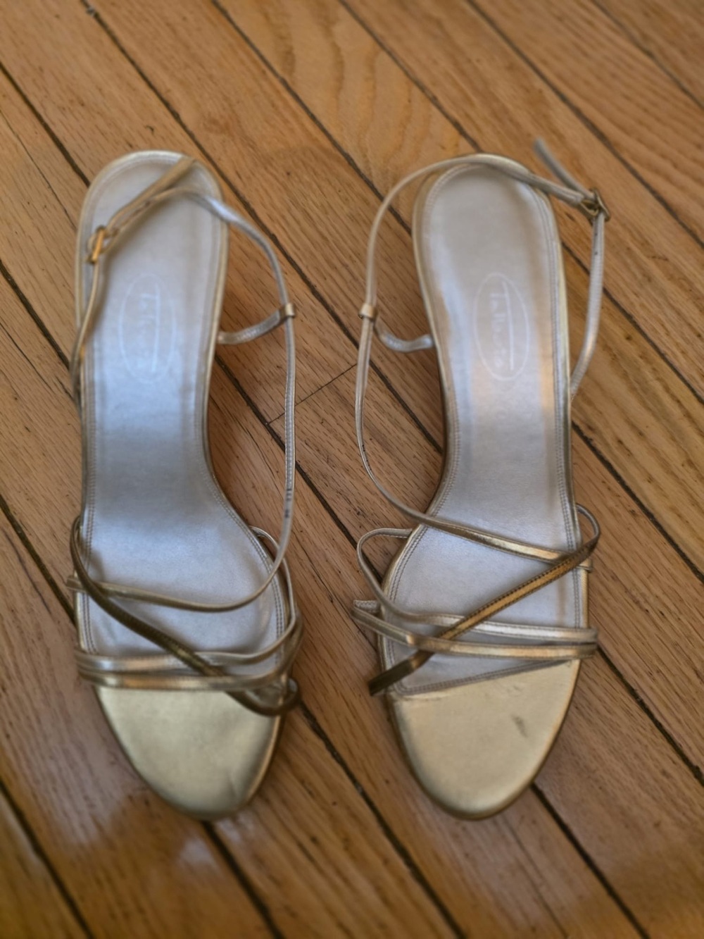 Talbots Gold Multi Leather Strappy Women's Sandals. Sz 10. New
